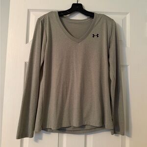 Under Armour Women's Long Sleeve V-Neck Top - Gray